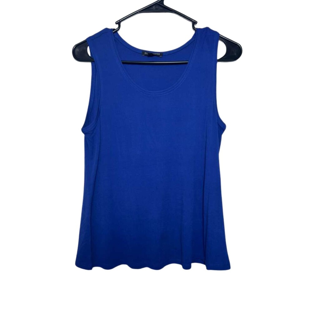 Eileen Fisher Silk Tank Top Women Small Blue Sleeveless Scoop Neck